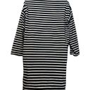 Everlane  Breton Black White Stripe Zip Shoulder Oversized Shift Dress XS Photo 1