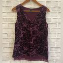 White House | Black Market Women’s White House/Black Market sleeveless purple floral velvety v-neck top 0 Photo 0