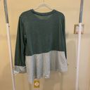 Oxford Sunday Green Long Sleeve Striped Layered Blouse Photo 1