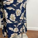 Lola Grace Women's Floral Maxi Long Sleeve Shirt Dress Navy Blue Size XXS Photo 7