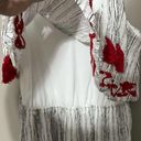 As You Wish As U Wish boho embroidered white gray red tassel tiered mini dress Photo 3