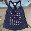 Gilly Hicks “Plays Hard To Get” Letters Racerback Tank Top in Navy - Size Small Photo 0