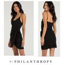 n:philanthropy  Dress Golden Wrap Skirt Sleeveless Side Tie Black Women's Size M Photo 1