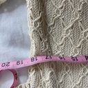 BKE Vintage  Cream Lace Crochet Long Sleeve Fringe Hem Sweater Top Size Medium Photo 1