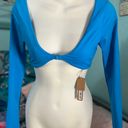 SKIMS Turquoise Longsleeve bikini Top Photo 0