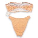 Abercrombie & Fitch NWT  Orange White Gingham 2 Piece Bandeau Bikini Set Size M/L Photo 2