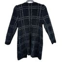 The Moon A.  Black White Checkered Long Sleeve Fuzzy Cardigan Pockets Size S Photo 1