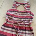 Loft  Striped Like New Pink and Cream Linen Sz 0 Photo 1