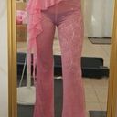 Pink see through cover up flare pants NWT Photo 5