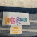 LuLaRoe  blue & white striped comfortable top plus size 3xl short sleeve Photo 3