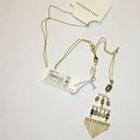 Sole Society NWT  Gold Neutral Color Stone Fringe Necklace Photo 5