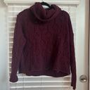 Loft Bobble Turtleneck Sweater Bold Bordeaux Size Medium Open Knit Cozy Photo 1