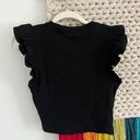 ZARA Black Ruffle Top Photo 1