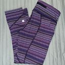 Lululemon Pace Rival Crop Space Dye Twist Leggings 4 Purple Stripe Pockets EUC Photo 1