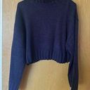 H&M Navy blue turtle neck cropped sweater Photo 0