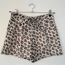 Joie  Linen Carden Cappuccino Leopard Print Tie Waist High Rise Shorts Photo 1