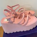 Madden Girl Steve Madden  Pink Chunky Wedge Sandals Y2K Size 7M Barbiecore NEW Photo 4