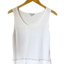 ESCADA SPORT Knit Tank White Sequins Trim Cotton Scoop Neck Sleeveless Medium Photo 7