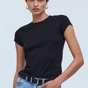 Madewell  Black Supima® Rib Tee Shirt Top Size Medium Photo 0