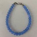 Boutique Pretty light blue bead bracelet silver tone Photo 0