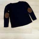 RD Style Retro Suede Elbow Patch Loose Knit Sweater Navy Blue XS EUC Photo 2