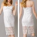 Blue Rain  Lace Sheath Midi Dress Sleeveless V Neck White Size S Bridal Wedding Photo 1