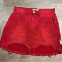 One Teaspoon ONE x  Vanguard Mid Waist Relaxed Fit Demin Skirt Red Envy Sz 27 Photo 1