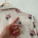 Vintage 70s Floral Button Up Shirt Long Sleeve Collar Cotton Size Small White Photo 7