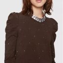 Rebecca Minkoff New!  Embellished Cropped Talia Top DARK BROWN Photo 7