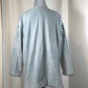 Bob Mackie  Women’s Wearable Art Light Blue Fleece X-Large Embroidered Jacket EUC Photo 6