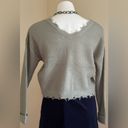 The Moon  & Madison Sage Waffle knit Frey Trim Cute Sweater Pull Over Sage Green Sz S Photo 8