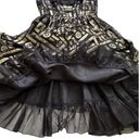 2 B. Rych  Dress Black Metallic Gold Silk Chiffon Sleeveless Party Dress Size 6 Photo 8