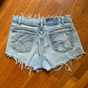 Levi's 90s Vintage  505 Cut Off Denim Shorts Frayed Destroyed High Rise Orange Tab Photo 1