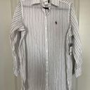 Ralph Lauren  womens linen black and white striped swim coverup shirt Photo 0