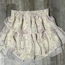 Love Shack Fancy Floral Ruffle Silk Skirt Photo 0