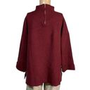 Tahari  Womens Sweater Boxy Mock Neck Pullover Oversized Burgundy Red Medium Photo 3