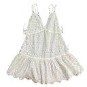 Maaji  Beach Swimsuit Cover Up Eyelet Mini Dress White Size Large Dreamy Boho Photo 1