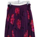 A New Day  Purple Floral Rose Print  Pleated Skirt Size Large Photo 3