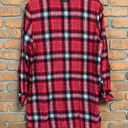 Victoria's Secret VS  Plaid Shimmer Button Front Long Sleeve Sleep Shirt Dress L Photo 2