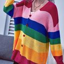 Support Pride in this adorable oversized rainbow striped boyfriend cardigan 2x Size XXL Photo 0