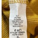 White Birch  Mustard Long Sleeve Waffle XL Tie Knot In Back Top NWT Photo 9