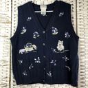 Northern Reflections  Vintage Women’s Embroidered Knit Sweater Vest Size Large Photo 0