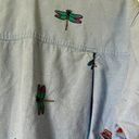 Coleman Vintage 90s Casey  embroidered dragonfly denim chambray button down shirt Photo 3