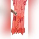 Draper James Small Ruffle Faux Wrap Floral Tenille MIDI Dress Orange Women Photo 10