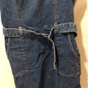 Hollister  Small S denim stretch mini overall dress belted blue Photo 5