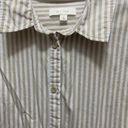 The Row All: Tan Striped Button Up Top Photo 1
