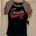 Nba New Toronto Raptors  Women's Short Sleeve Round Neck Shirt Sz M Grey Black Photo 0