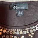 AB Studio | Brass Beaded Brown Tank Top Photo 4