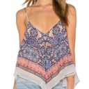 BCBGMAXAZRIA - V Neck Crop Top in Blue and Red Photo 4