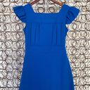 Vintage Blue  ruched bodice ruffle sleeve dress Photo 2